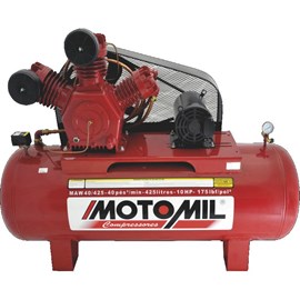 Compressor de Ar MAW-40/350 Intermitente 10HP Trifásico 220/380V - Motomil