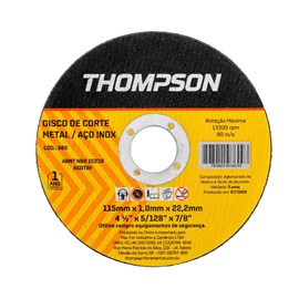 Disco Corte Inox 115X1.0X22.2 - Thompson