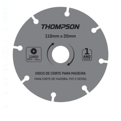 Disco corte madeira 110MM - Thompson