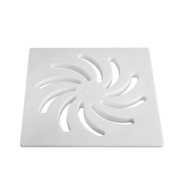 Grelha Vórtice Quadrada 150mm Plástico Branca - Amanco