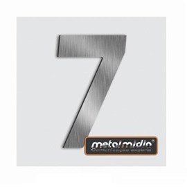 Número 7 para Residência em Alumínio Escovado - Metalmidia